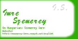 imre szemerey business card